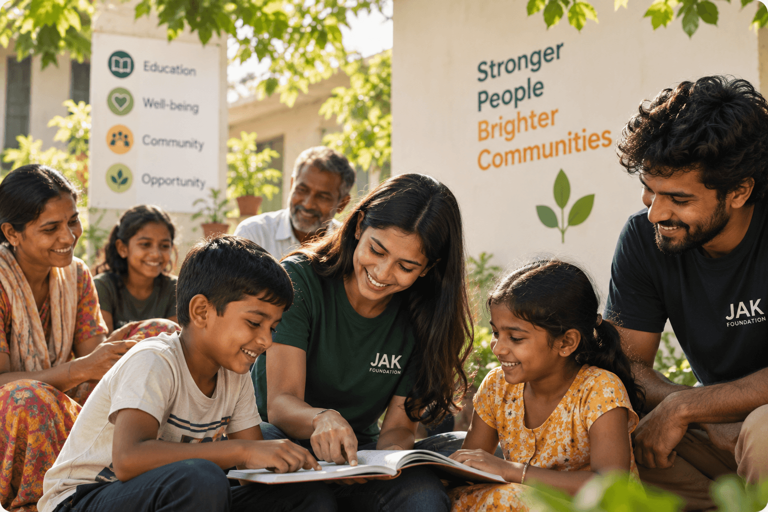 JAK Foundation volunteers learning together with children
